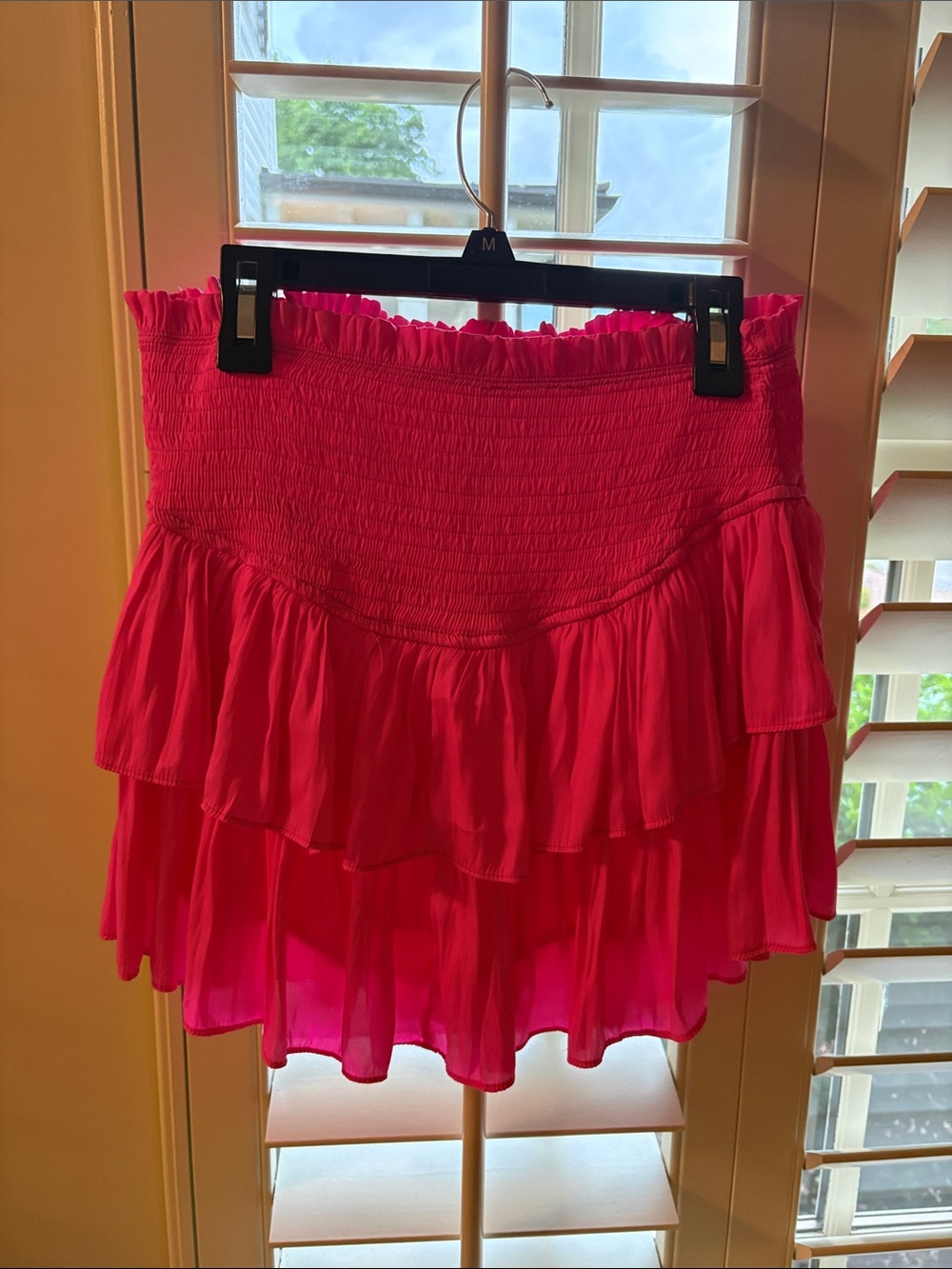 Mustard Seed Hot Pink Tiered Ruffle Mini Skirt